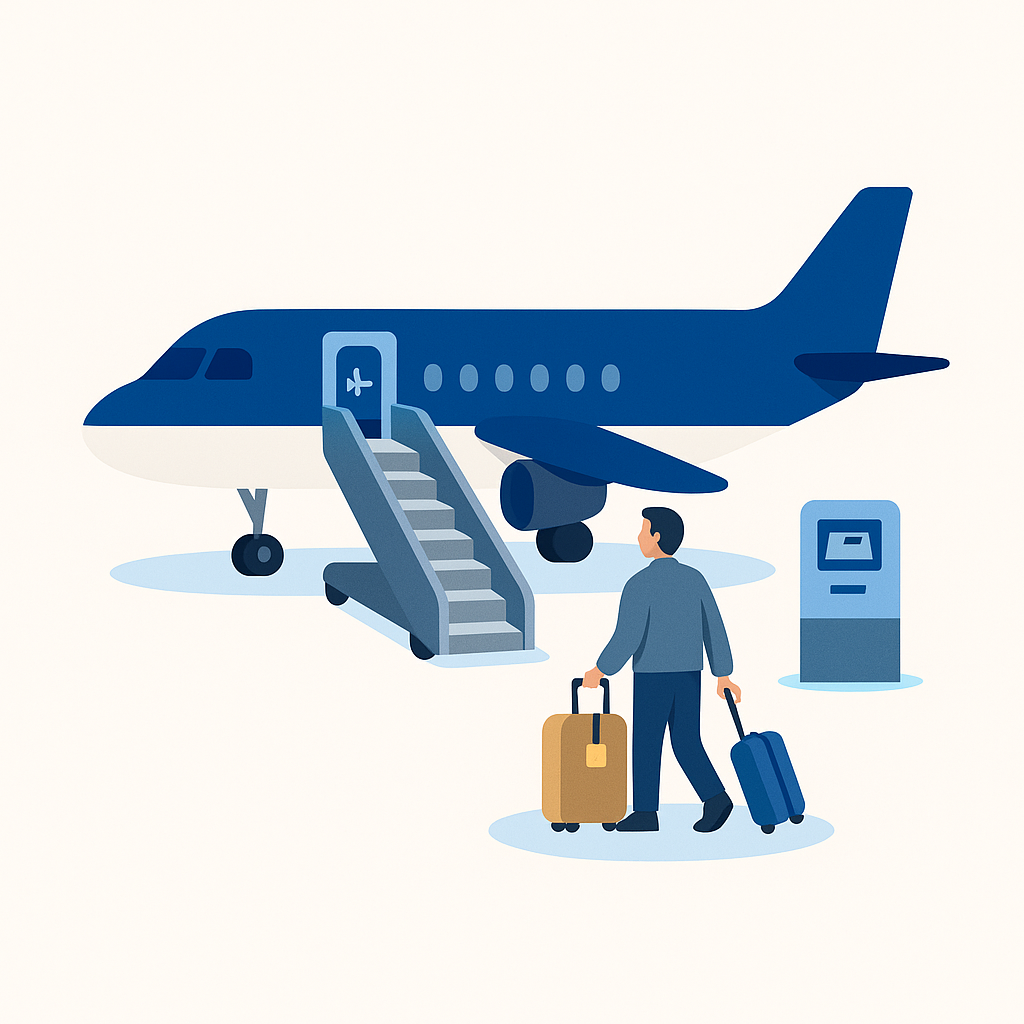 Lên máy bay - Freepik keyword: airplane boarding passengers
