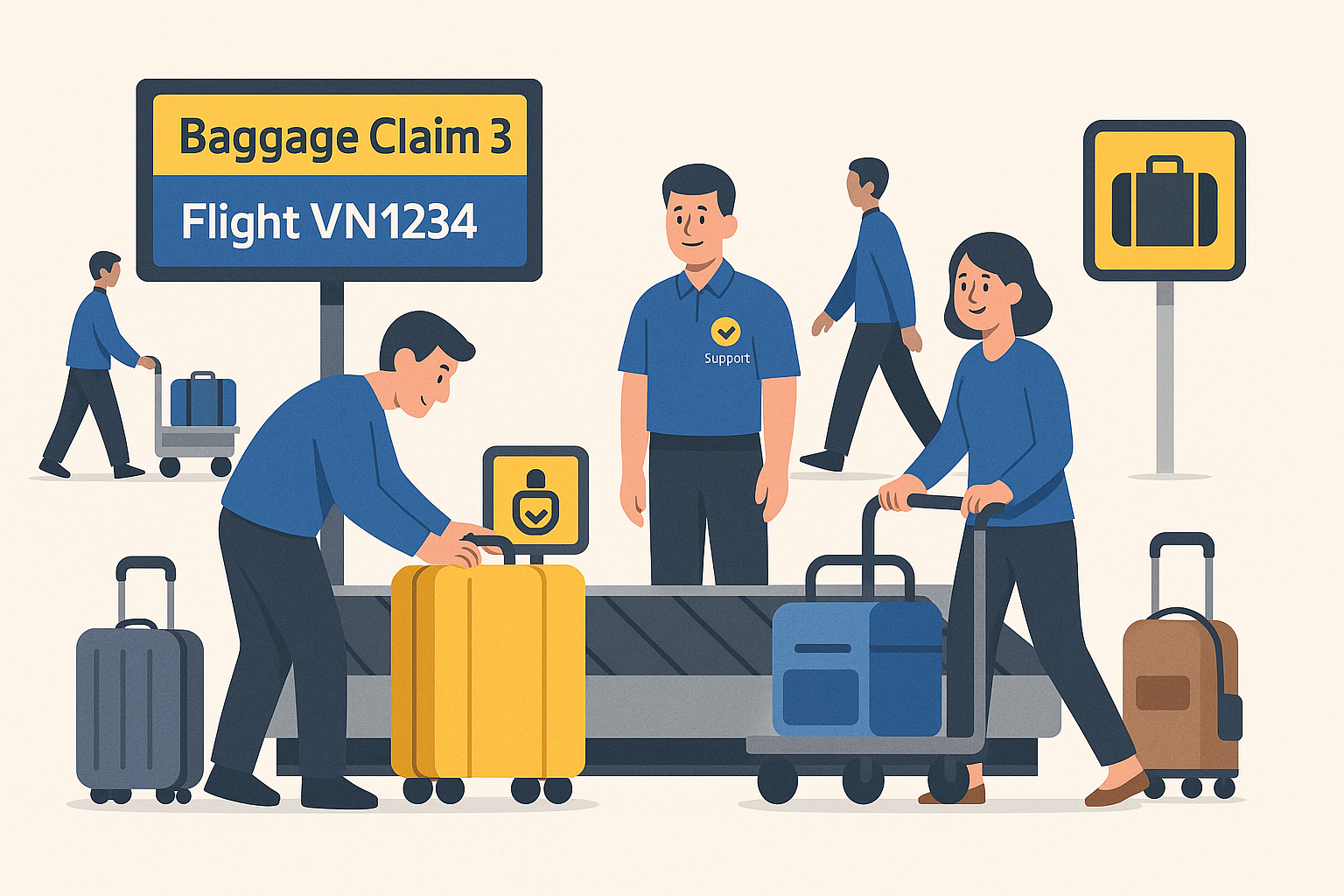Nhận hành lý - Freepik keyword: baggage claim