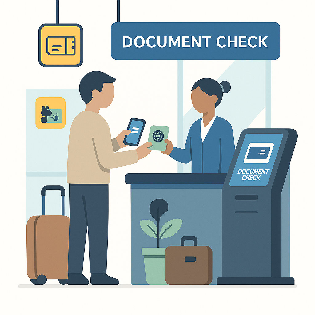Kiểm tra giấy tờ và boarding pass